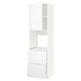 METOD / MAXIMERA hi cab f ov w dr/2 frnts/2 hi drwrs, white/Voxtorp matt white, 60x60x220 cm