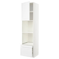 METOD / MAXIMERA hi cab f ov/combi ov w dr/2 drwrs, white/Axstad matt white, 60x60x240 cm
