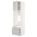 METOD / MAXIMERA hi cab f ov/combi ov w dr/2 drwrs, white/Lerhyttan light grey, 60x60x220 cm