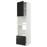 METOD / MAXIMERA hi cab f ov/combi ov w dr/2 drwrs, white/Upplöv matt anthracite, 60x60x240 cm