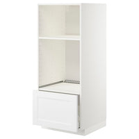 METOD / MAXIMERA high cabinet f built-in appliances, white/Axstad matt white, 60x60x140 cm