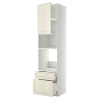 METOD / MAXIMERA high cabinet f built-in appliances, white/Bodbyn off-white, 60x60x240 cm