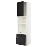 METOD / MAXIMERA high cabinet f built-in appliances, white/Lerhyttan black stained, 60x60x240 cm