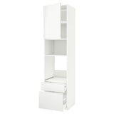 METOD / MAXIMERA high cabinet f built-in appliances, white/Voxtorp matt white, 60x60x240 cm