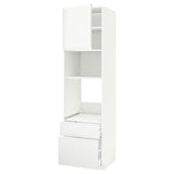 METOD / MAXIMERA high cabinet f built-in appliances, white/Voxtorp matt white, 60x60x220 cm