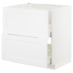 Ikea METOD / MAXIMERA - Base cab f sink+2 fronts/2 drawers, white/Axstad matt white, 80x60 cm