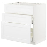 METOD / MAXIMERA base cab f sink+3 fronts/2 drawers, white/Axstad matt white, 80x60 cm