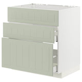 METOD / MAXIMERA base cab f sink+3 fronts/2 drawers, white/Stensund light green, 80x60 cm