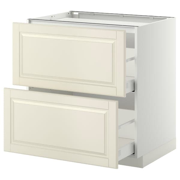 Ikea METOD / MAXIMERA - Base cab f hob/2 fronts/2 drawers, white/Bodbyn off-white, 80x60 cm