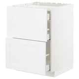 METOD / MAXIMERA base cab f hob/2 fronts/3 drawers, white/Axstad matt white, 60x60 cm