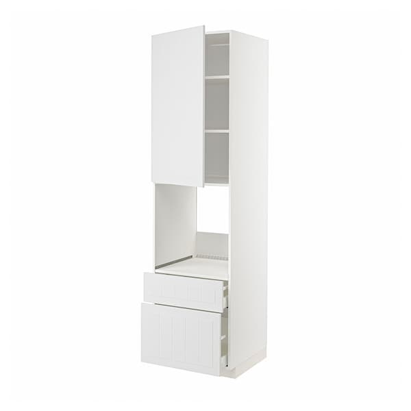 Ikea METOD / MAXIMERA - High cabinet f oven+door/2 drawers, white/Stensund white , 60x60x220 cm