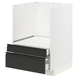 METOD / MAXIMERA base cabinet f combi micro/drawers, white/Upplöv matt anthracite, 60x60 cm