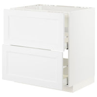 METOD / MAXIMERA base cab f hob/int extractor w drw, white/Axstad matt white, 80x60 cm