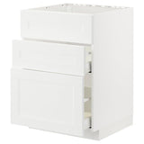 METOD / MAXIMERA base cab f hob/int extractor w drw, white/Axstad matt white, 60x60 cm