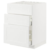 METOD / MAXIMERA base cab f hob/int extractor w drw, white/Axstad matt white, 60x60 cm