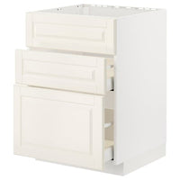 METOD / MAXIMERA base cab f hob/int extractor w drw, white/Bodbyn off-white, 60x60 cm