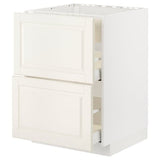 METOD / MAXIMERA base cab f hob/int extractor w drw, white/Bodbyn off-white, 60x60 cm