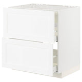 METOD / MAXIMERA base cab f hob/int extractor w drw, white Enköping/white wood effect, 80x60 cm