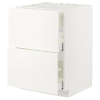 METOD / MAXIMERA base cab f hob/int extractor w drw, white/Veddinge white, 60x60 cm