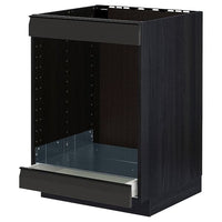 METOD / MAXIMERA base cab for hob+oven w drawer, black/Upplöv matt anthracite, 60.0x80.0x60.0 cm