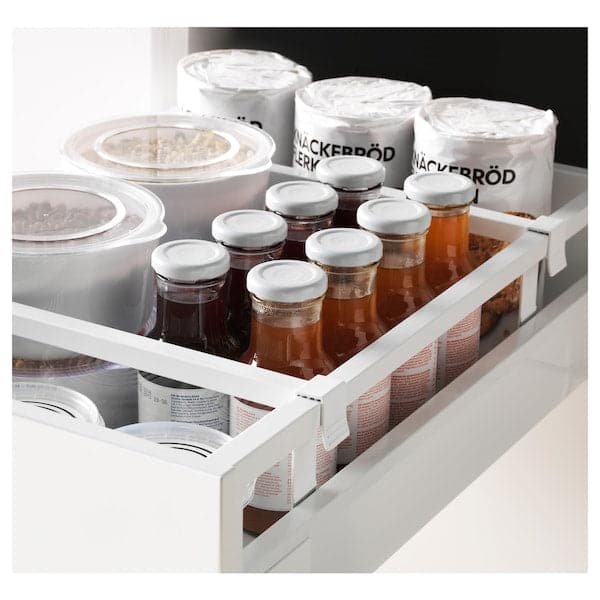Ikea METOD / MAXIMERA - Hi cab w shlvs/4 drawers/dr/2 frnts, white/Veddinge white, 40x60x220 cm