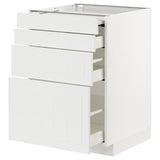 METOD / MAXIMERA bc w pull-out work surface/3drw, white/Stensund white, 60x60 cm