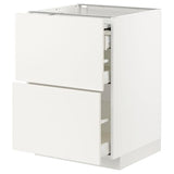 METOD / MAXIMERA bc w pull-out work surface/3drw, white/Veddinge white, 60x60 cm