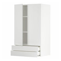 METOD / MAXIMERA wall cabinet w 2 doors/2 drawers, white/Stensund white, 60x100 cm