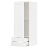 METOD / MAXIMERA wall cabinet with door/2 drawers, white Enköping/white wood effect, 40x100 cm