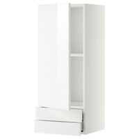 METOD / MAXIMERA wall cabinet with door/2 drawers, white/Ringhult white, 40x100 cm