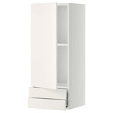 METOD / MAXIMERA wall cabinet with door/2 drawers, white/Veddinge white, 40x100 cm