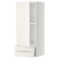 METOD / MAXIMERA wall cabinet with door/2 drawers, white/Veddinge white, 40x100 cm