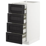 METOD base cb 4 frnts/2 low/3 md drwrs, white/Lerhyttan black stained, 40x60 cm
