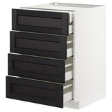 METOD base cb 4 frnts/2 low/3 md drwrs, white/Lerhyttan black stained, 60x60 cm