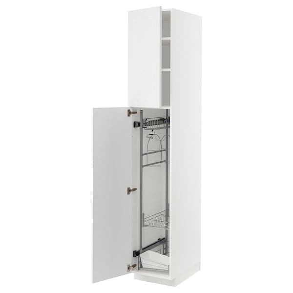 METOD - High cabinet with cleaning interior, white/Axstad matt white, 40x60x220 cm - best price from Maltashopper.com 09468692