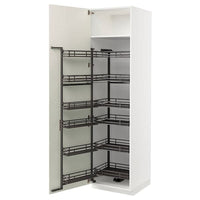 METOD high cabinet with pull-out larder, white/Veddinge white, 60x60x220 cm