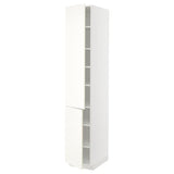 METOD high cabinet with shelves/2 doors, white/Vallstena white, 40x60x220 cm
