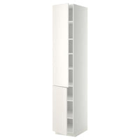 METOD high cabinet with shelves/2 doors, white/Veddinge white, 40x60x220 cm
