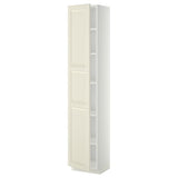 METOD high cabinet with shelves, white/Bodbyn off-white, 40x37x200 cm