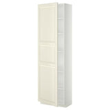 METOD high cabinet with shelves, white/Bodbyn off-white, 60x37x200 cm