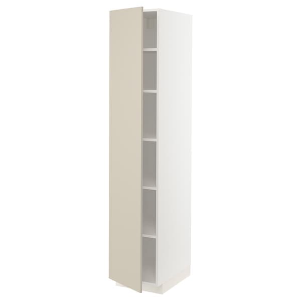 Ikea METOD - High cabinet with shelves, white/Havstorp beige, 40x60x200 cm