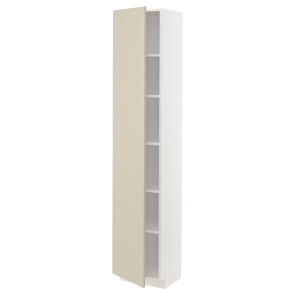 Ikea METOD - High cabinet with shelves, white/Havstorp beige, 40x37x200 cm