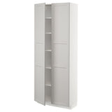 METOD high cabinet with shelves, white/Lerhyttan light grey, 80x37x200 cm