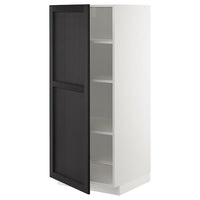 METOD high cabinet with shelves, white/Lerhyttan black stained, 60x60x140 cm