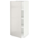 METOD high cabinet with shelves, white/Ringhult light grey, 60x60x140 cm