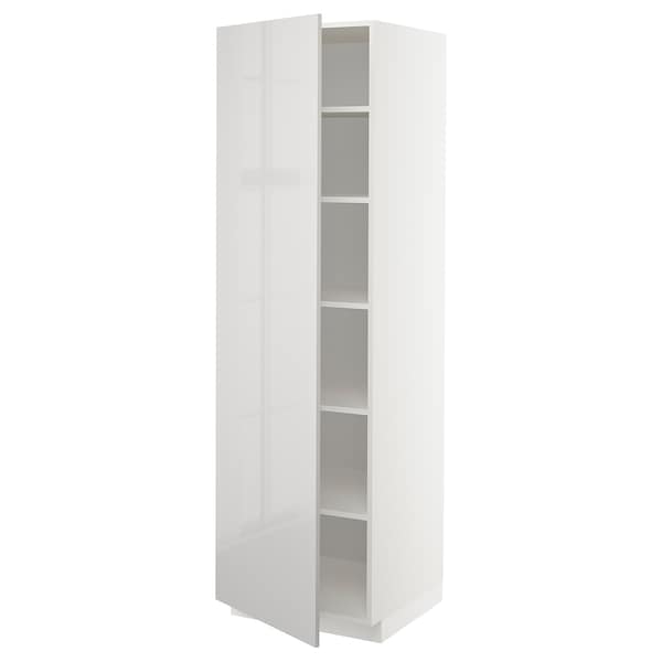 Ikea METOD - High cabinet with shelves, white/Ringhult light grey, 60x60x200 cm