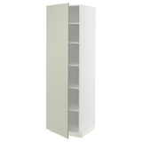 METOD high cabinet with shelves, white/Stensund light green, 60x60x200 cm
