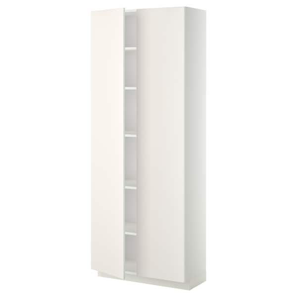 Ikea METOD - High cabinet with shelves, white/Veddinge white, 80x37x200 cm