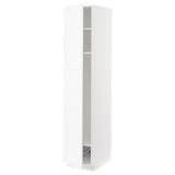 METOD high cabinet w shelves/wire basket, white Enköping/white wood effect, 40x60x200 cm