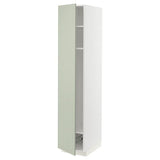 METOD high cabinet w shelves/wire basket, white/Stensund light green, 40x60x200 cm